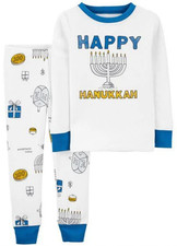 Carter's Boys "Happy Hanukkah" w/Menorah 100 Cotton Pajamas PJs Size 4T NWT New