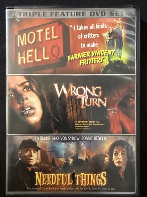 Rare! Needful Things Motel Hell Wrong Turn Horror Triple Feature (DVD, 3-Disc)