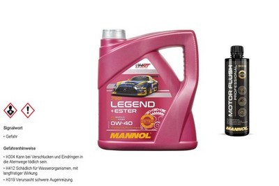 4L MANNOL Motoröl LEGEND+ESTER 0W-40 Inkl. Reiniger Motor Flush Professional