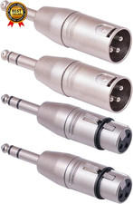 1/4 to XLR Adapter 4 Pack 1/4 TRS to XLR 2 Pair 2Pcs Male to Male and 2Pcs...