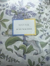 Matouk Schumacher Queen Sheet Set Pomegranate Linen Lilac Botanical Floral 1200