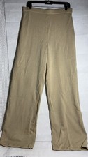 St. John Collection Women's Beige Knit Elastic Pull-On Pants Wide Leg, Size 10