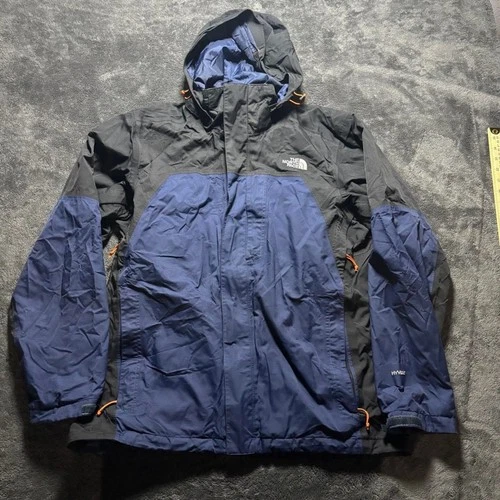 The North Face HyVent Rain Shell Jacket Mens Large Blue Black Colorblock - product listing photo