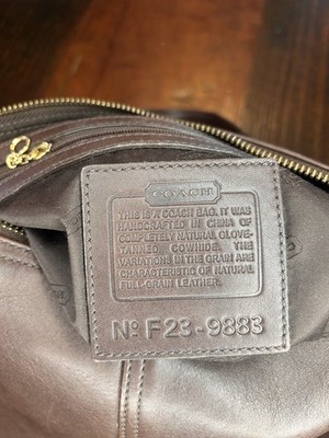 VINTAGE COACH LEGACY Mahogany BROWN LEATHER BAG F23-9883 BUCKLE