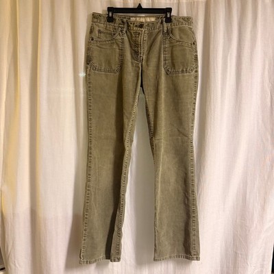 LOFT Slim Boot Corduroy Pants Size 6 Olive Green Mid Rise Stretch Fall
