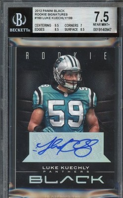 2012 Panini Black LUKE KUCHLY #160 RC Rookie Signatures Auto /199 BGS 7.5