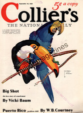 1936 Colliers  September 19 - Lawson Wood Parrot; Puerto Rico; Von Ribbentrop