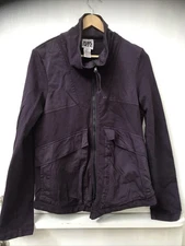 Prairie Underground Full Zip Jacket Purple Organic Cotton Utility Style Size M