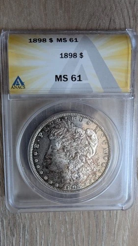 1898 -P Morgan Silver Dollar ANACS MS61