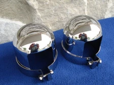 CHROME COVERS TOP OF SHOCKS  FOR HARLEY PANHEAD XL REPL OE # 54704-52 & 54705-52