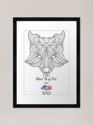 I am a Silver Grey fox girl [Black  Framed Wall Art Poster Canvas Print Picture