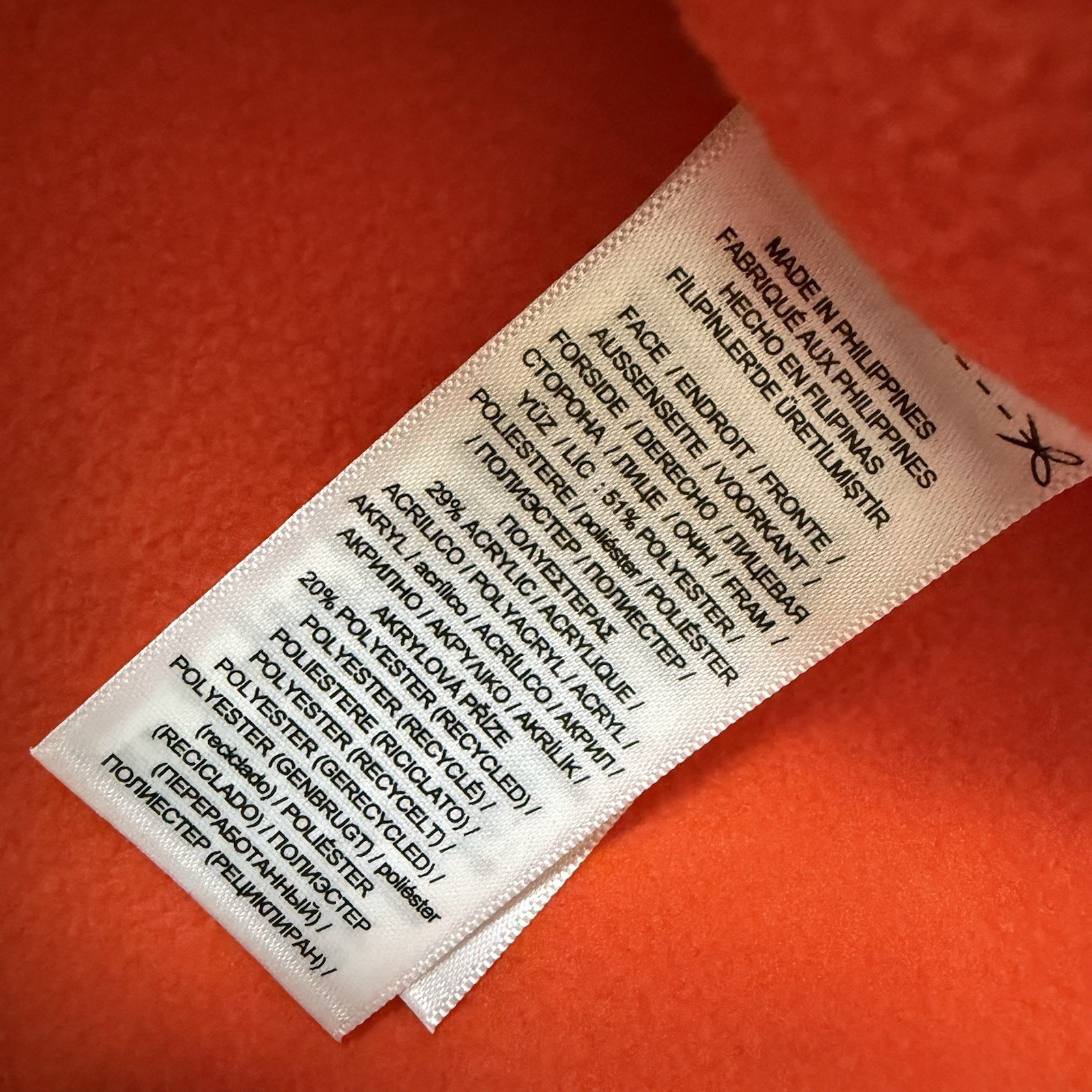 Polo Ralph Lauren Bonded Pile Fleece Jacket Sailing Voyager Orange /Green Sz XL