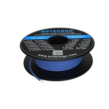BNTECHGO 14 AWG Silicone Wire Spool, 50 ft Blue, Flexible Stranded Tinned Copper