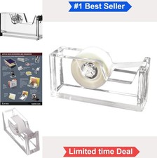 Acrylic Tape Dispenser Clear 3/4 Inch Refill Rolls Non-Skid Feet Desk Organizer