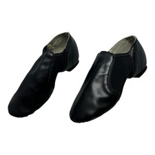 Linodes Kids Black PU Leather Jazz Dance Shoes Split Sole Slip On Size 1.5