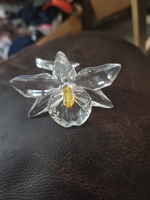 Swarovski Silver Crystal The Orchid Yellow Center Figurine without box