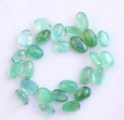 Natural Zambia Emerald Oval Cut Loose Gemstone Lot 26 Pcs 3*5 MM 9.10 CT