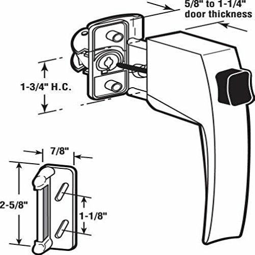 Screen Storm Door Push Button Latch Set with Night Lock Replacement ...
