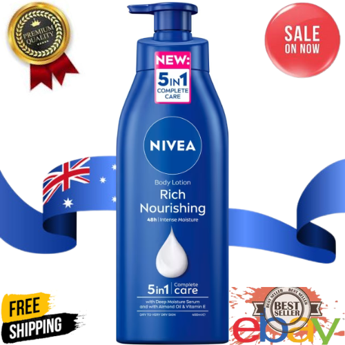 NIVEA 400ml Rich Nourishing Moisturising Body Lotion Dry Skin