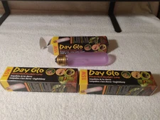 Reptile Daylight Bulbs (3 count) / Exo Terra neodymium bulb / Day Glo 15Watt