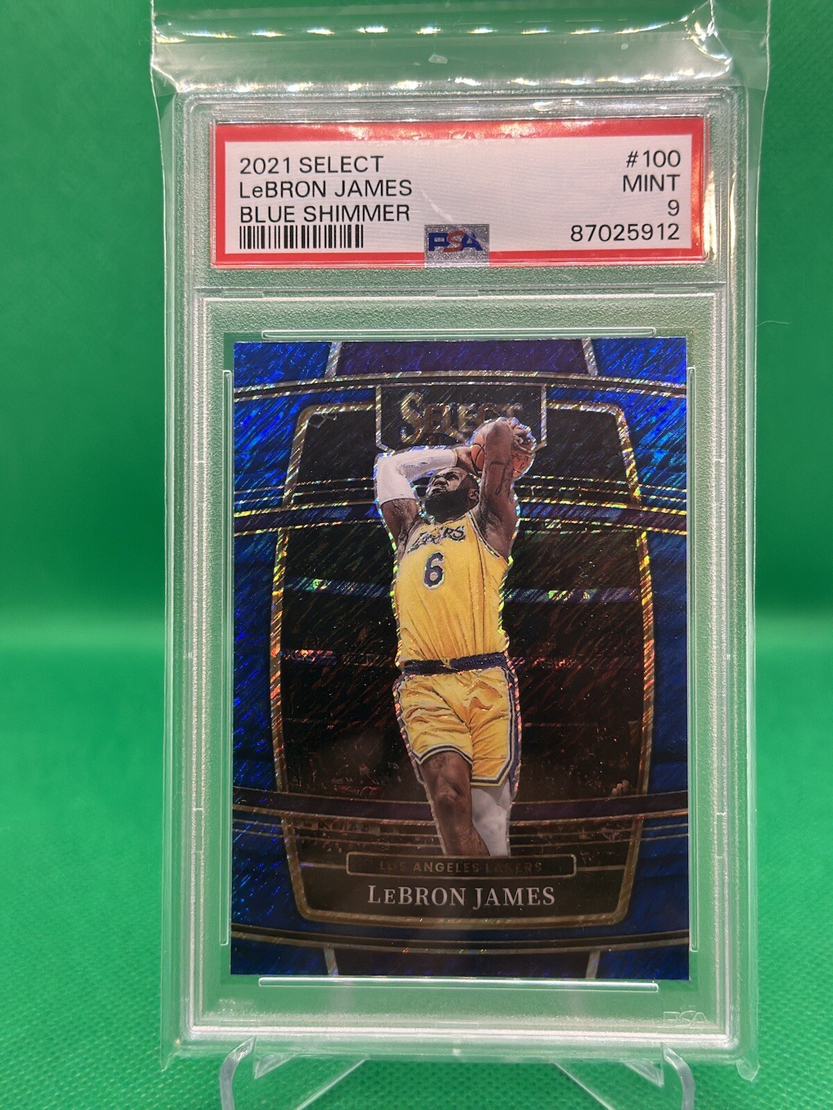 2021 Select Blue Shimmer #100 Lebron James Los Angeles Lakers PSA 9