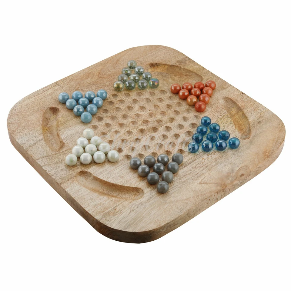 Shriji Wooden Chinese Checkers Brainvita Unique Game Set with 12-inch Board - Image 3 of 4