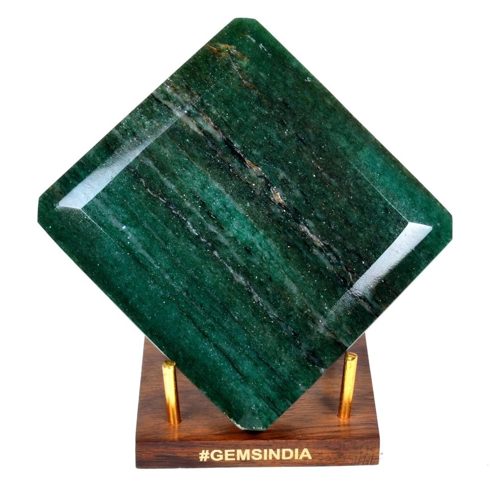 730Gram Natural Green Aventurine Octagon Cut Untreated Loose Gemstone 4*3.8*1.7" - Image 4 of 4