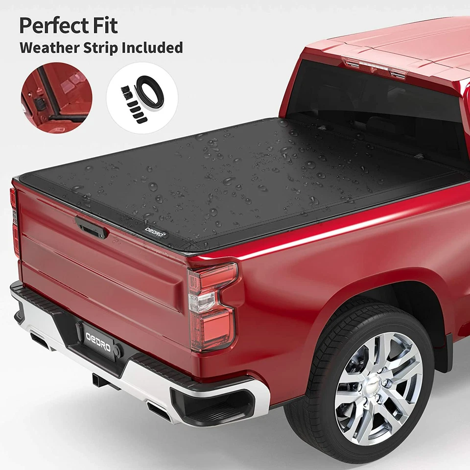OEDRO 5ft Tri-Fold Tonneau Cover For 2005-2026 Nissan Frontier Truck Bed Cover - Image 4 of 4