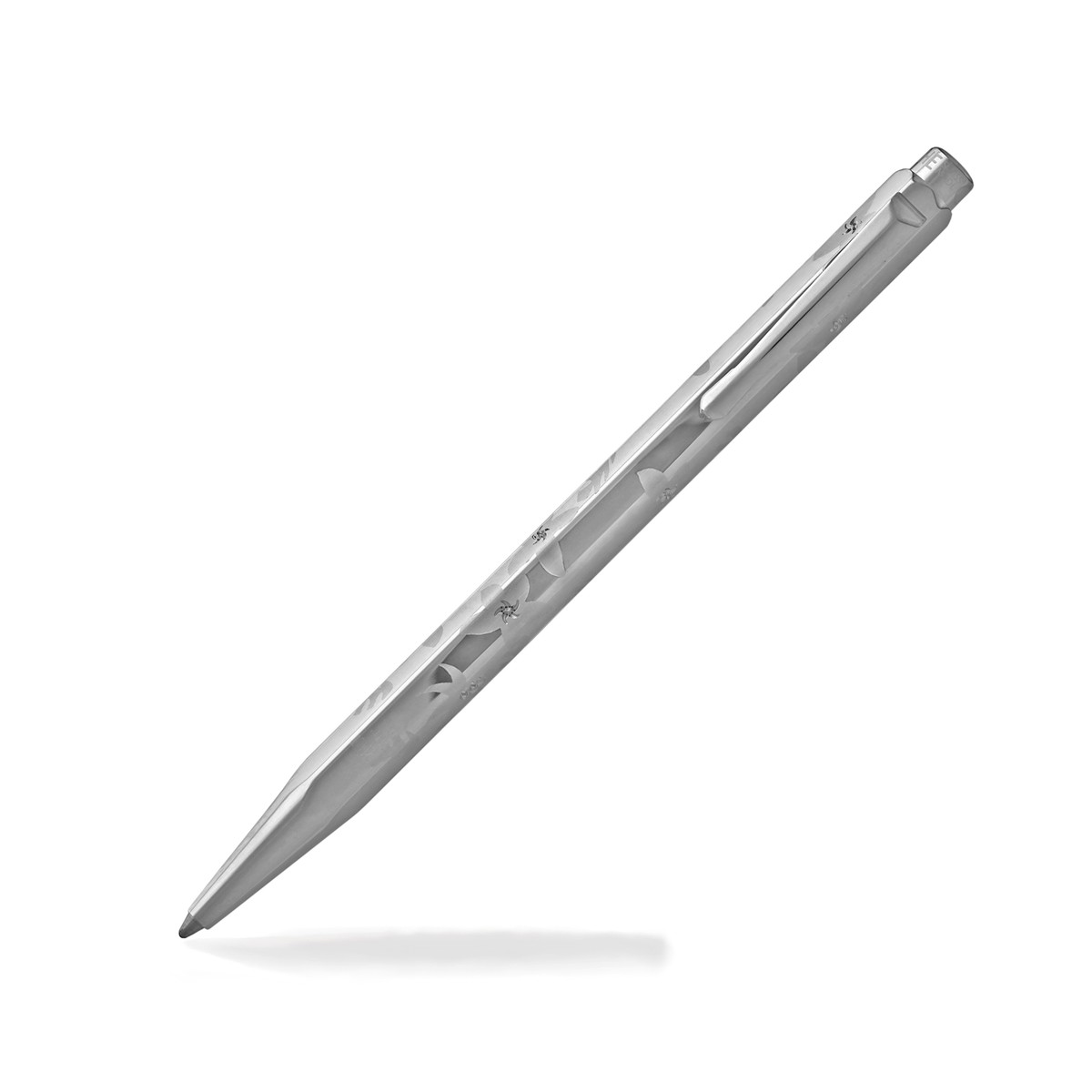Caran D'ache - Ecridor Ballpoint Pen - Palladium Flowers - New in