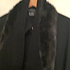 Designer Faux Fur Cape Wool 100% Dennis Basso Opera Free Size 14 16 18 20