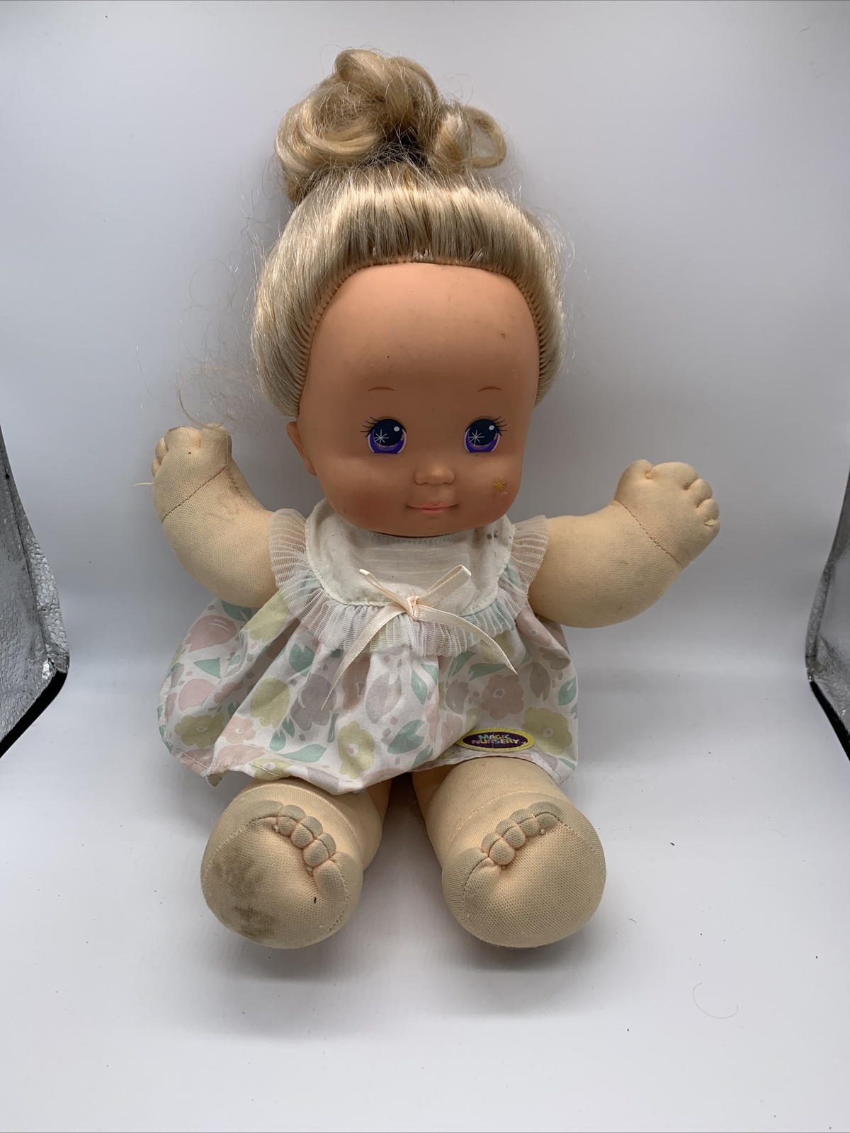 3 VINTAGE MATTEL MAGIC NURSERY Baby Dolls 1989 Original Clothes, Need Cleaning
