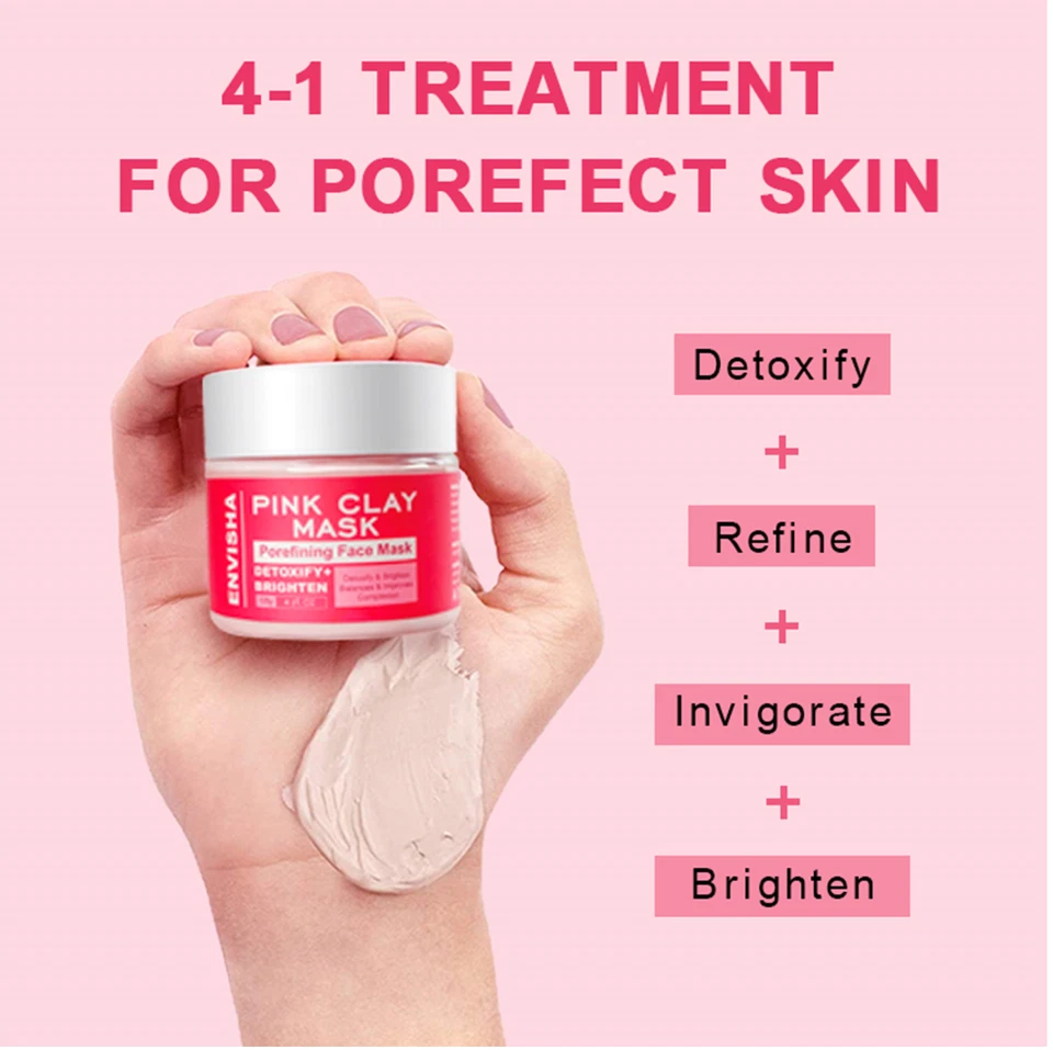 Australian Kaolin Pink Facial Clay Mask Detoxify Cleansing Brighten Skin 120G - Image 4 of 4