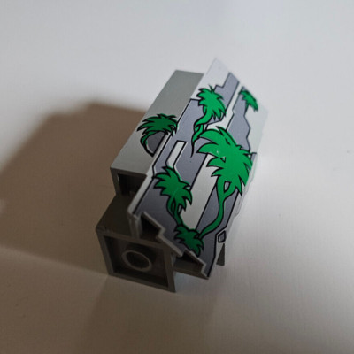 LEGO 2345pb01 Panel 3 x 3 x 6 Corner Wall Green Vines Patte; Light Gray; 1 Stück