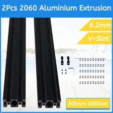 2Pcs 2040 V-Slot Aluminium Extrusion 6.2mm Profile 300-1000mm European Standard