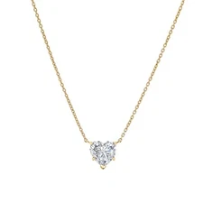 IGI F/VS 1.5 Ct Heart Lab Created Grown Floating Diamond Pendant 14K Yellow Gold