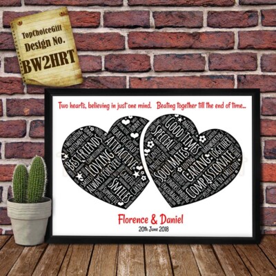 PERSONALISIERTES Geschenk Druck Ihn Ihr Paar Frau Jahrestag Gruß Geschenk BW2HRT