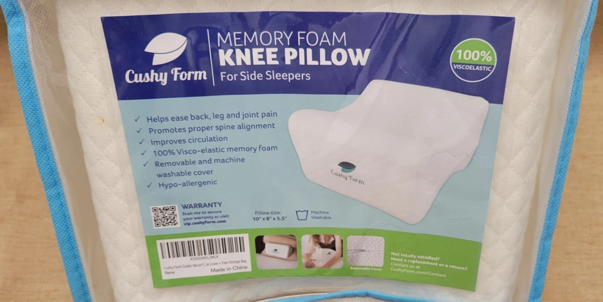 Cushy Form Sciatic Nerve Pain Relief Knee Pillow - Best for Hip,Leg,Knee,Back