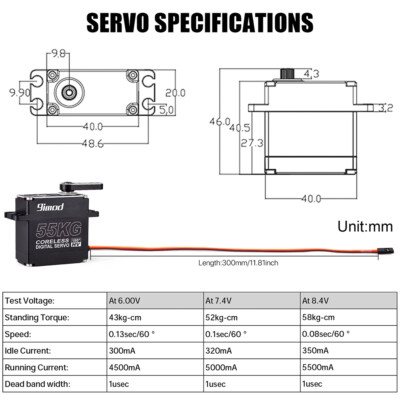 GoolRC Servomotor 40KG Digital Servo – Metallgetriebe, Wasserdicht, Großes Drehmoment Für RC Auto, LKW & Roboter