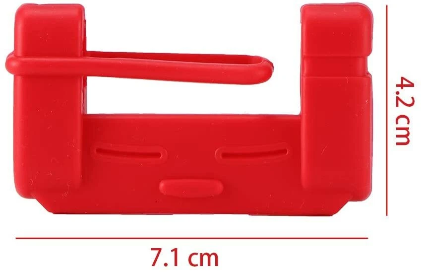 Cubierta protectora de silicona antiarañazos clips de hebilla de cinturón de seguridad rojo 2 piezas Foto 3 de 4
