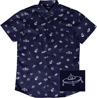 Molokai Surf Space Aliens UFOs Themed Button Down Shirts