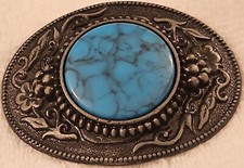 Vintage Faux Turquoise Southwest Hippy Style Belt Buckle