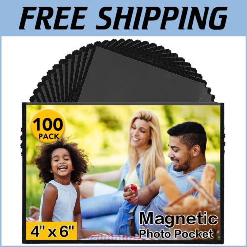 Sleek Black Magnetic Photo Frames (100 pcs) - Perfect for Home & Office