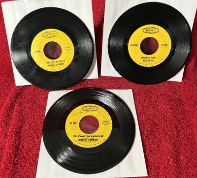 Lot of 3 Bobby Vinton 45 RPM Records ultrasonic cleaned Miss America L O N E L Y