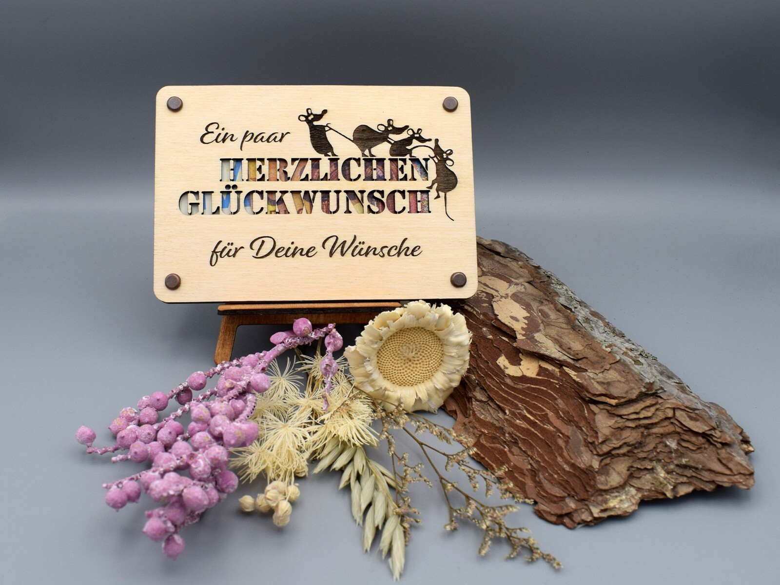 Handgemachte Holzkarte, perfektes Geldgeschenk, Geschenkkarte für jeden Anlass