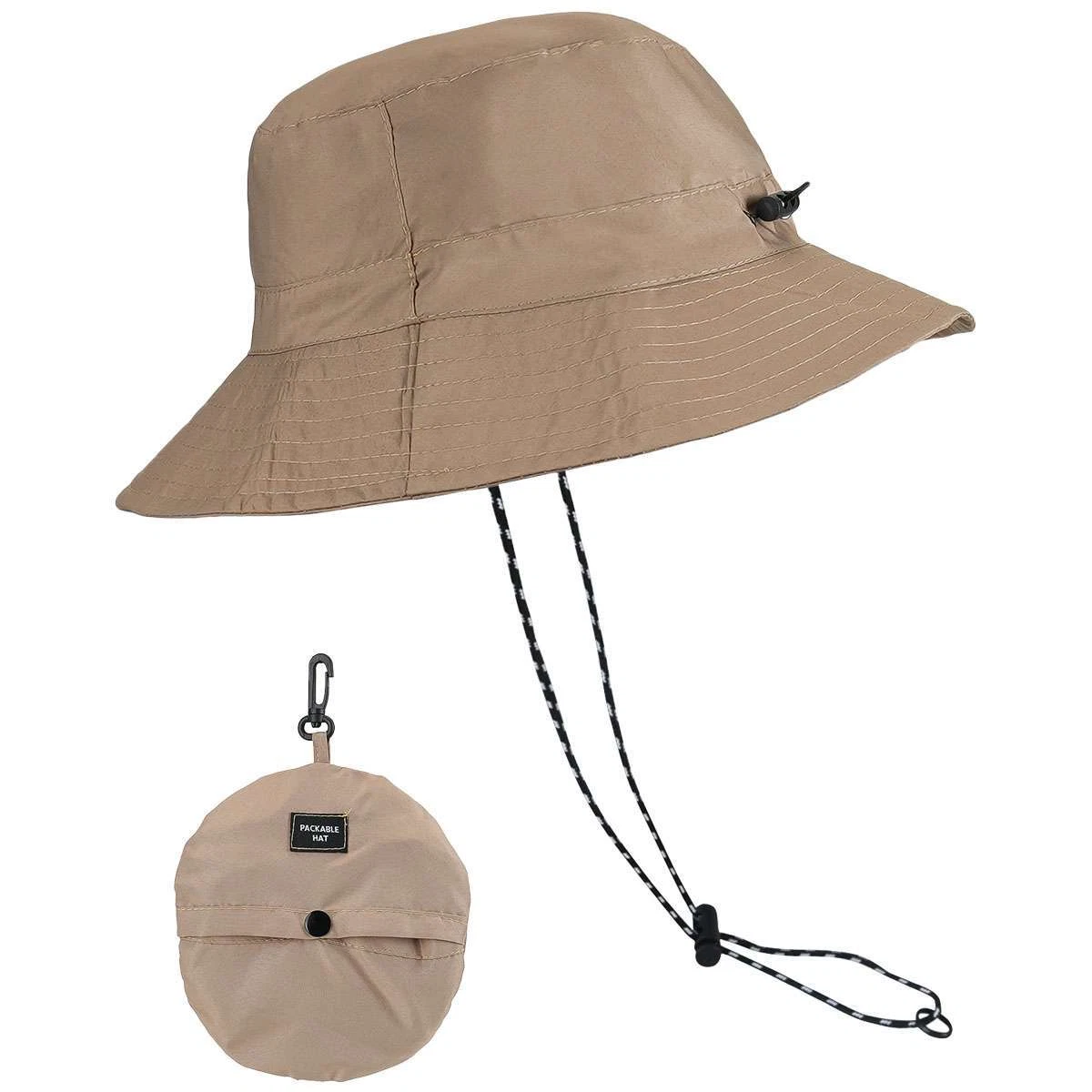 2Pcs Unisex Waterproof Bucket Rain Hats Packable Sun Hat Quick Dry Waterproof Packable Bucket Rain Hat Sun UV Protection  main image 3