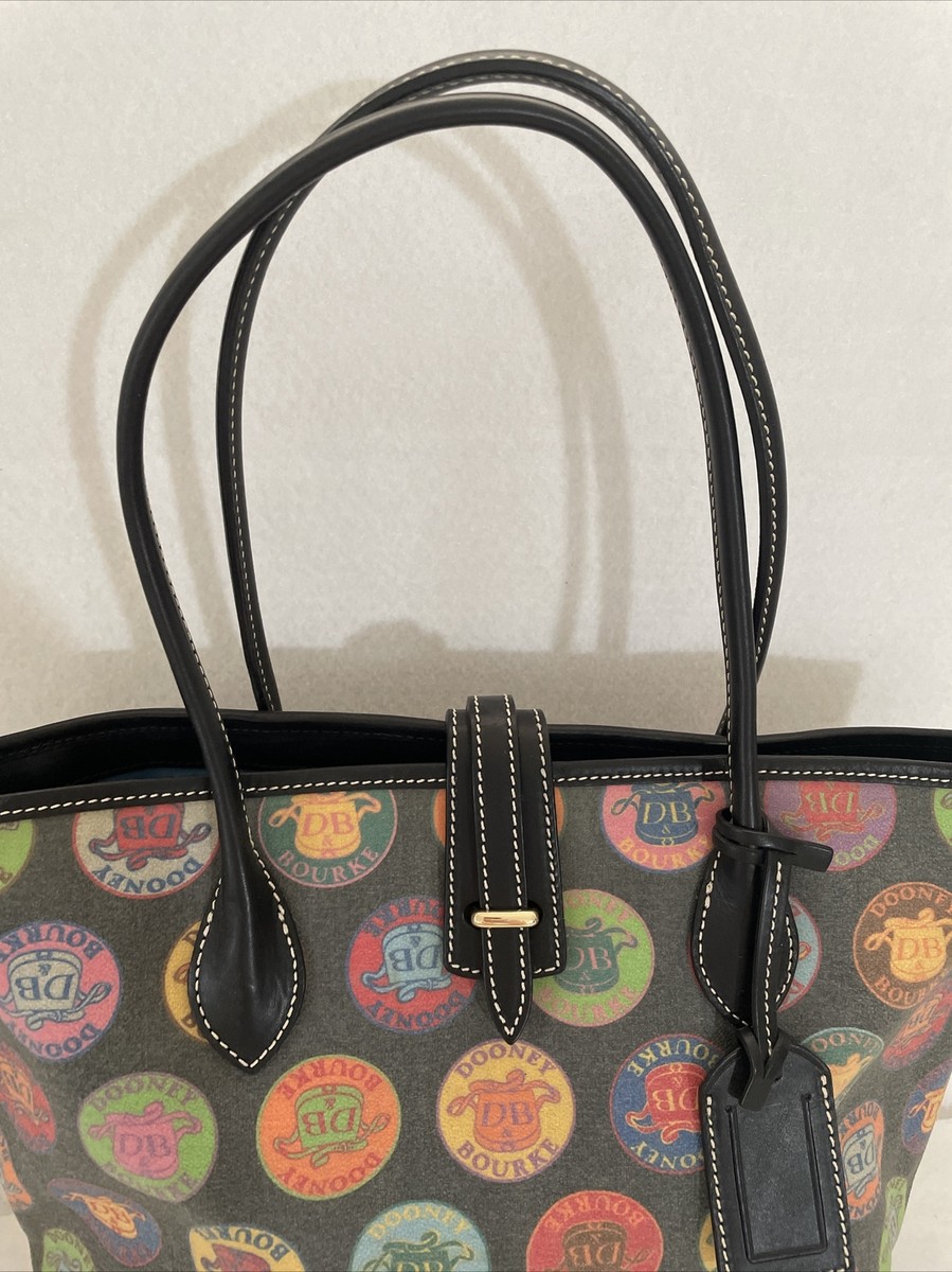 DOONEY BOURKE MEDIUM CINDY TOTE BLACK SAFFIANO LEATHER D&B