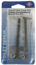 Master Plumber 682-537 Snap Off Toilet Flange Bolt 1/4" x 3-1/2" 2-Pack