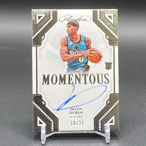 2022-23 Panini Flawless Gold Momentous Jalen Duren RC Rookie AUTO 10/25 Rookie