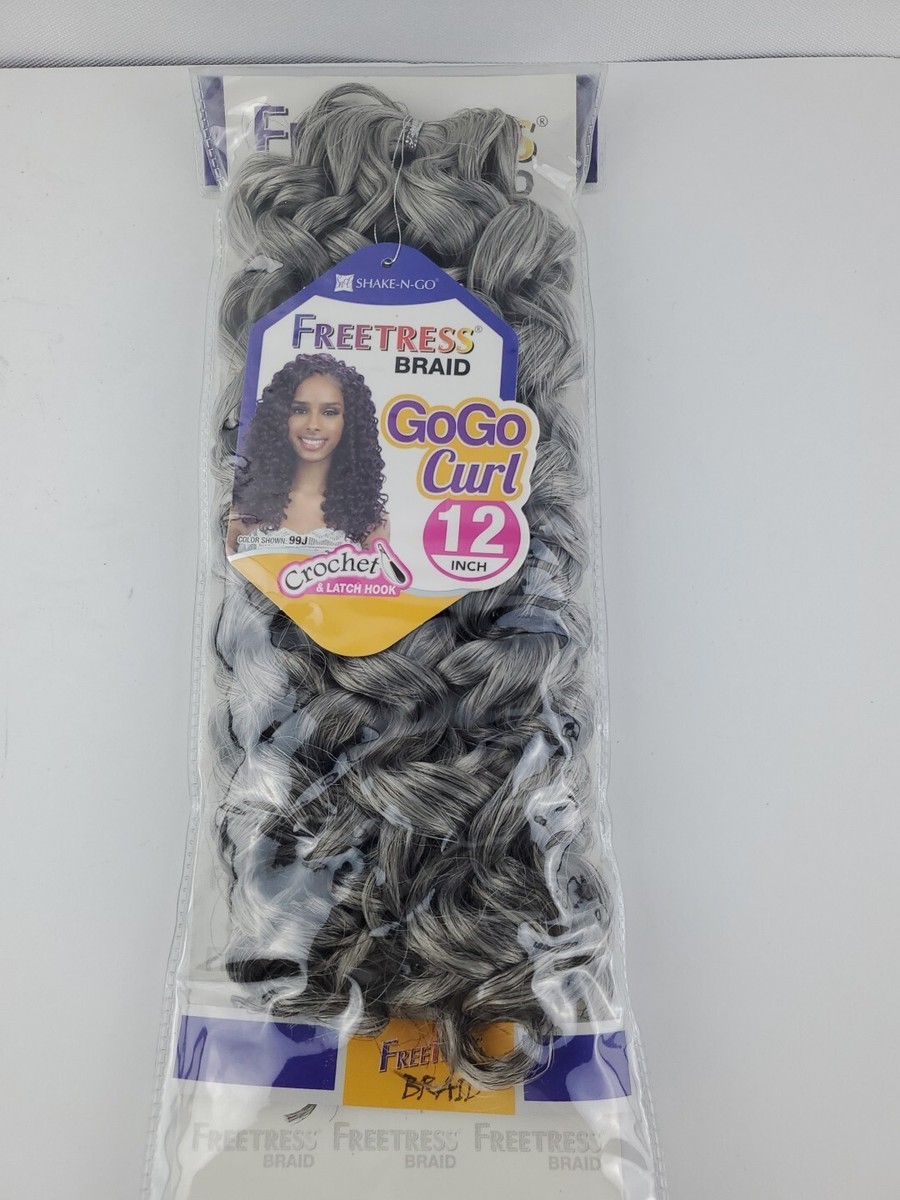 Freetress Braid - GoGo Curl 12 inch - Crochet Grey | eBay