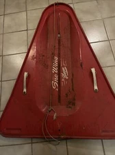 Vintage  Iconic Large Sno Wing by Blazon Red Metal Winter Sled Handles Local